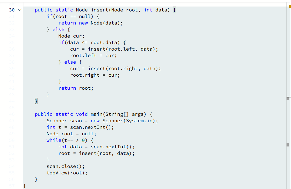  Given a pointer to the root of a binary tree, print