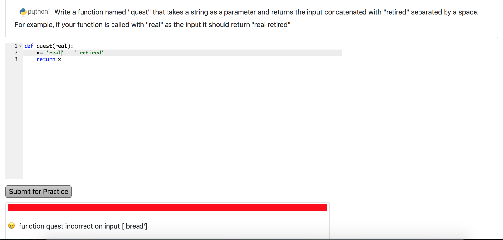  python Write a function named "quest" that takes a string as
