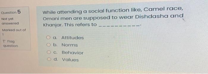  Question 5 Not yet answered While attending a social function like,