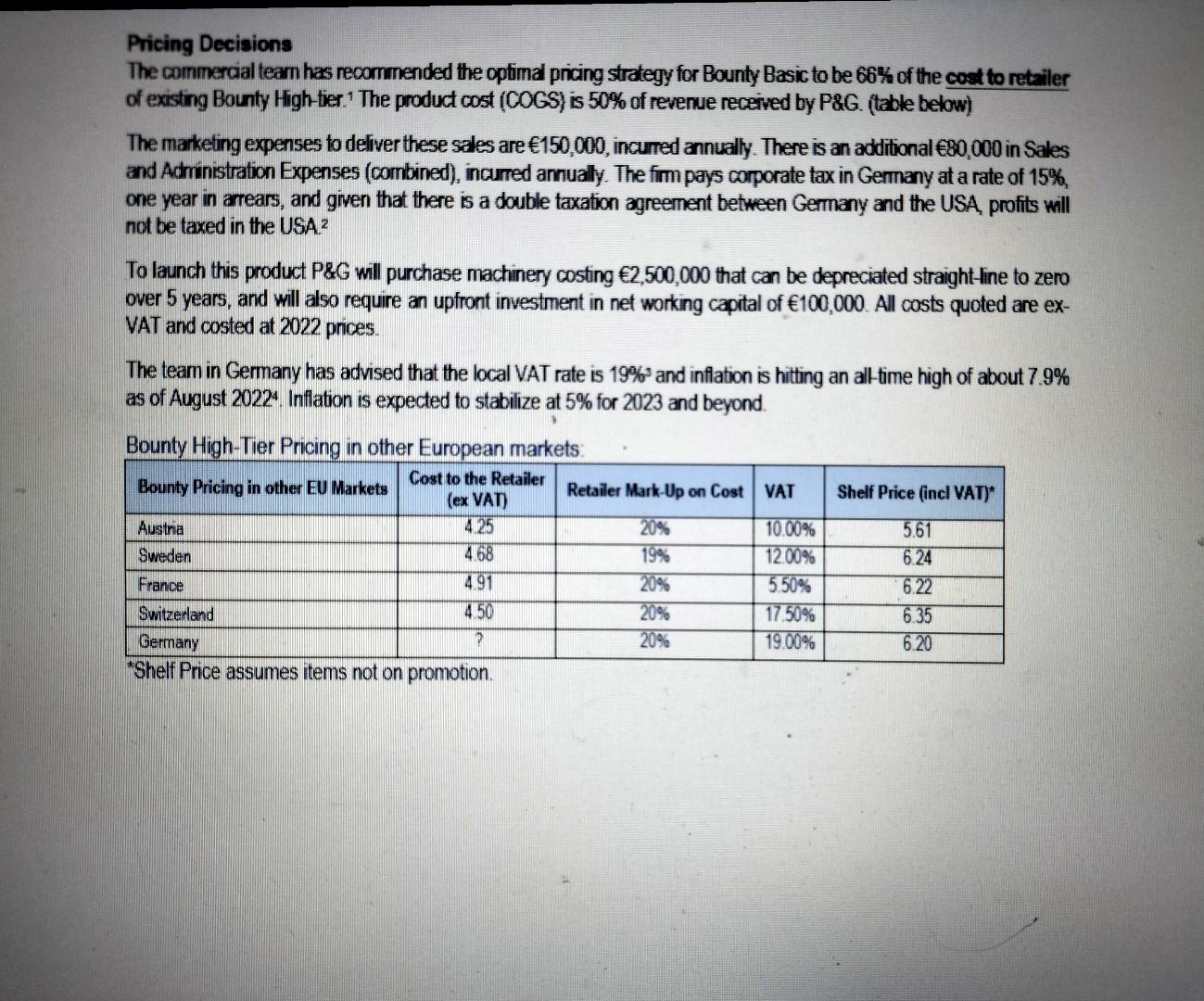 the USA and several European countries. Bounty is a high-quality product that