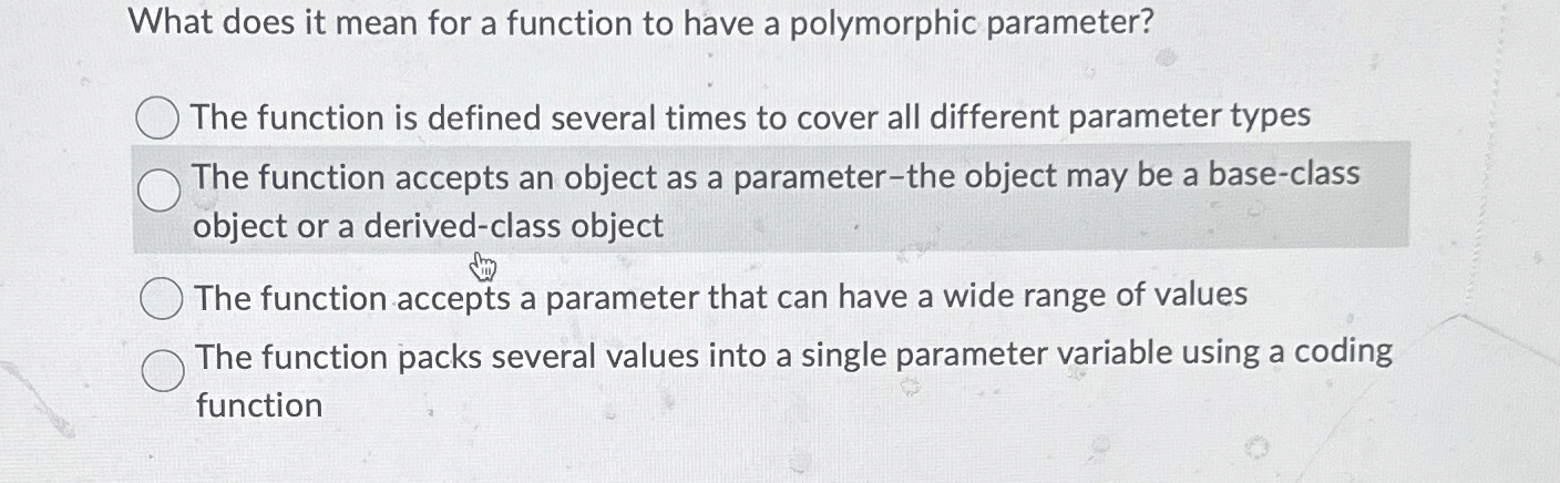  What does it mean for a function to have a polymorphic