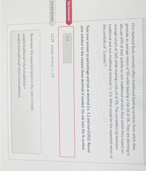  need an explanation the correct answer is already there First National