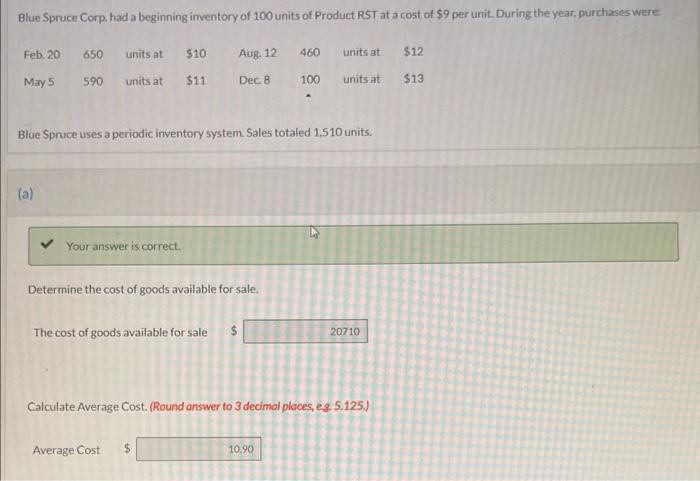 cost of goods sold under each of the assumed cost flow methods