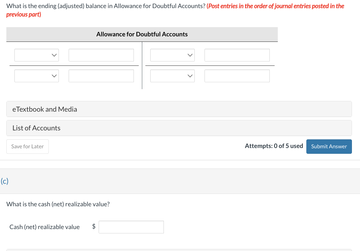 accounts receivable will become uncollectible. (a) Prepare the adjusting journal entry to