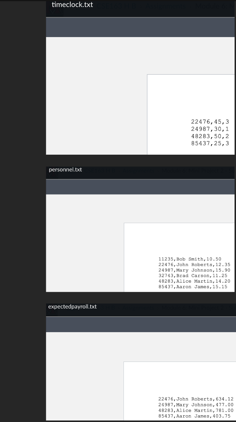  Create a python program that demonstrates reading and comparing multiple files,