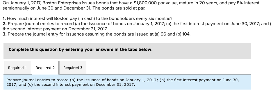 that have a $1,800,000 par value, mature in 20 years, and pay