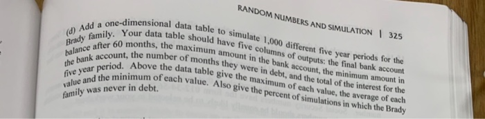 15-14. Create a worksheet to simulate the Brady family finances for five