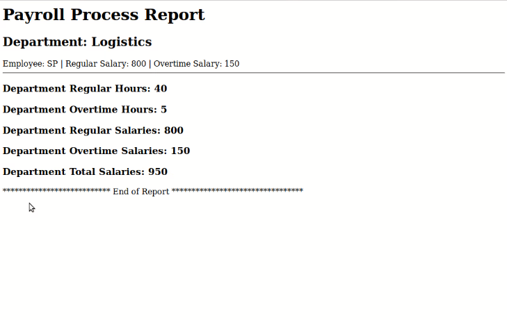 gross salary to be paid to their employees each week. The program