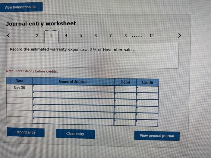 January. Note: Enter debits before credits. Journal entry worksheet Record the replacement