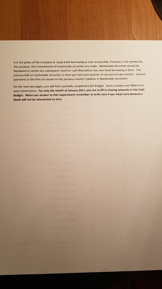 costs, it is anticipated that the experience of 2010 will be repeated