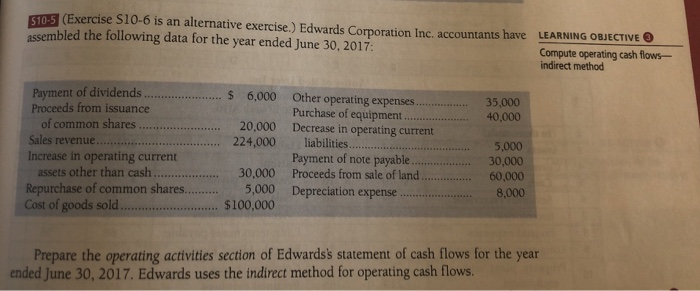  105 (Exercise S10-6 is an alternative exercise.) Edwards Comoration Inc. accountants