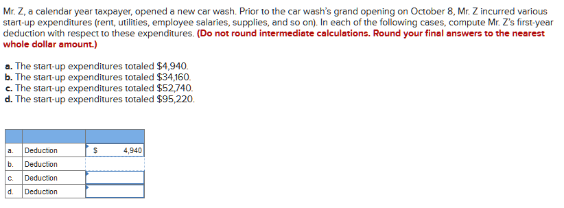 Please show all work and steps involved Mr. Z, a calendar