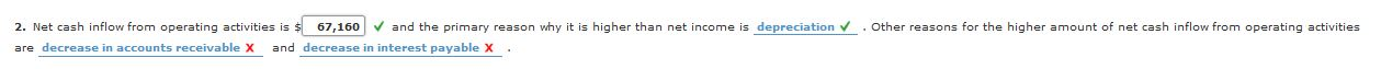 answers, so that you can see my options. thank you! Operating Activities
