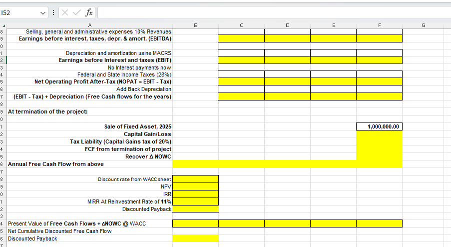 where indicated to complete the calculations needed. These incremental cash flows would
