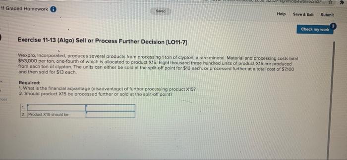  dont ware2b2FR 11 Graded Homework 6 Saved Help Save & Exit