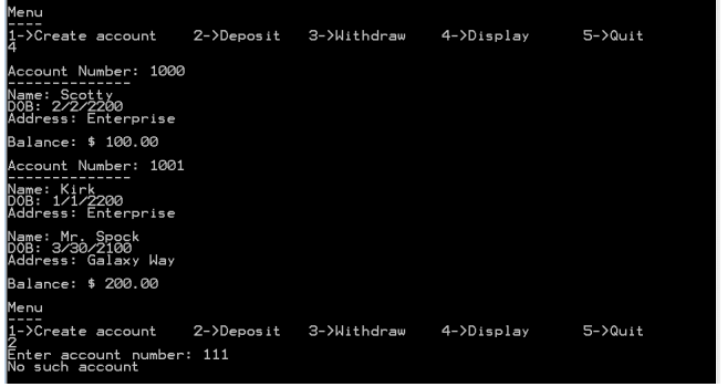 at each account creation, used to automate account number assignment
