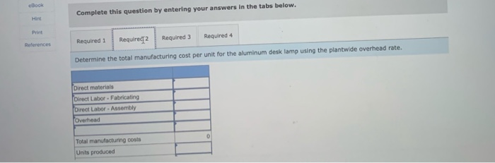 lamp. This lamp is made from components shaped in the fabricating department