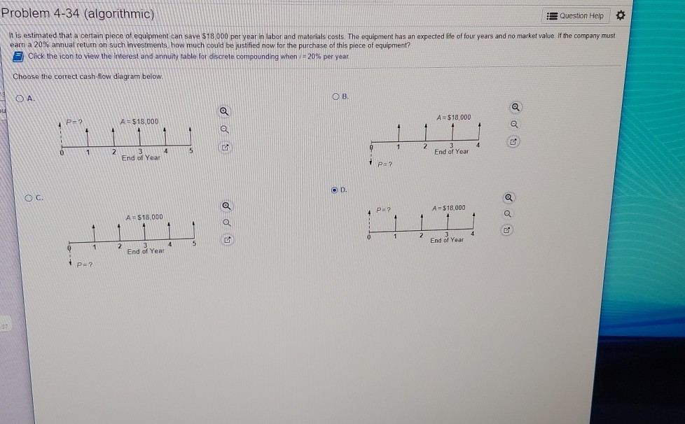  Problem 4-34 (algorithmic) Question Help It is estimated that a certain