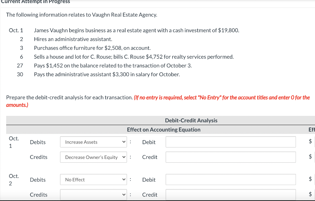  Current Attempt in Progress The following information relates to Vaughn Real