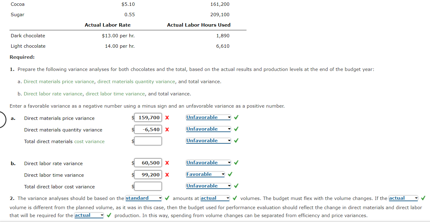 Flexible Budgeting and Variance Analysis I Love My Chocolate Company makes dark