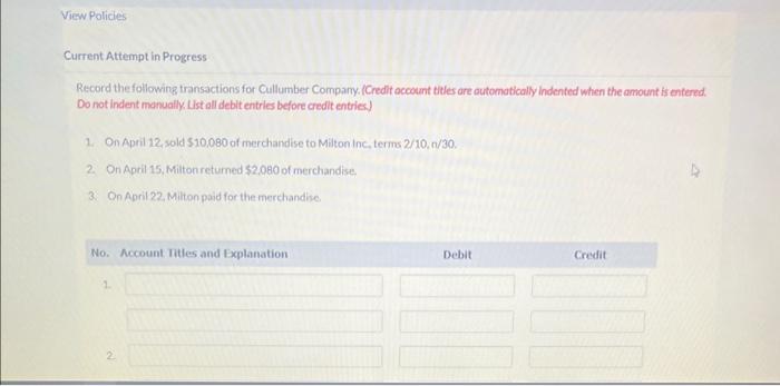 Please help asap!! Thank you!! Current Attempt in Progress Record the following