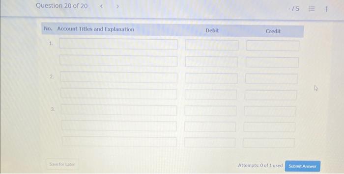 transactions for Cullumber Company. (Credit occount titles are automotically indented when the