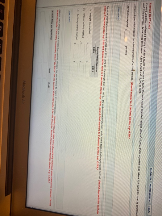  CALCULATOR PRINTER VERSION BACK Exercise 10-07 51-b2 Concord Company purchased a