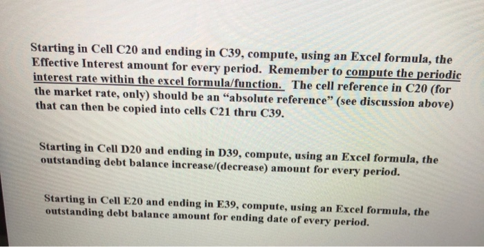 at the end of the term. You will be using Excel and