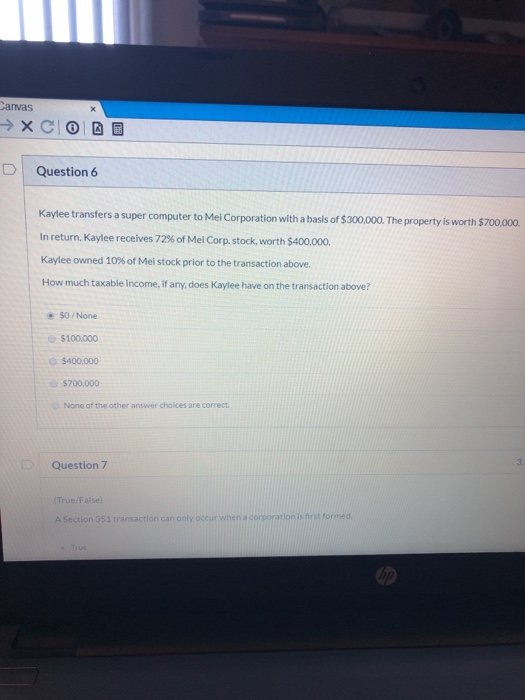  Canvas XCIO DE Question 6 Kaylee transfers a super computer to