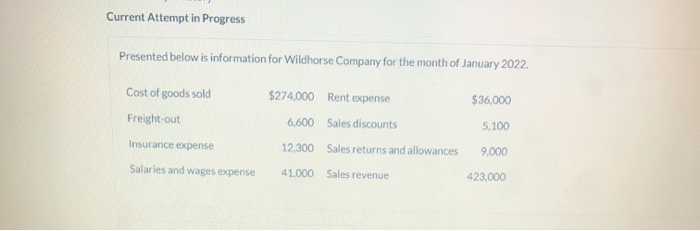  Current Attempt in Progress Presented below is information for Wildhorse Company