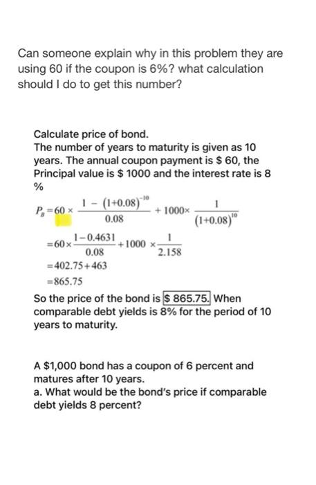 can someone explain me why they are using 60 and not 6%?
