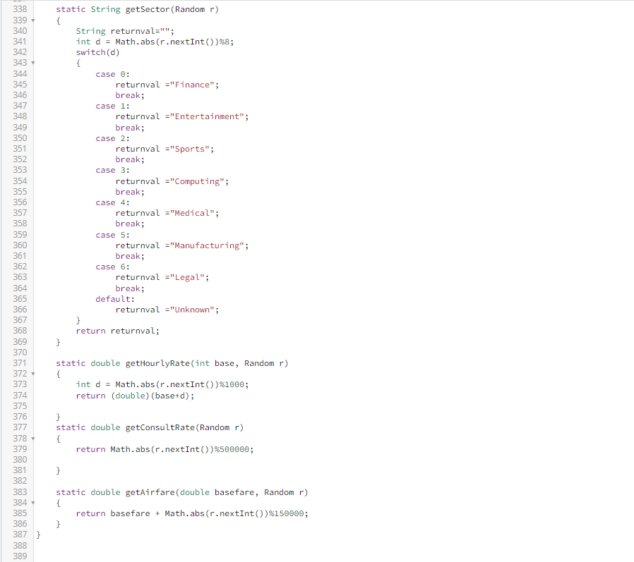 interested in the activity of consultants (who may be either local or