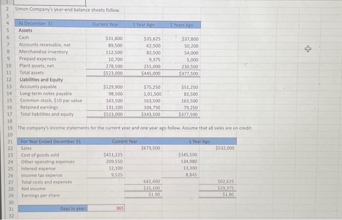  Solve using excel, show all steps to get to solution. 19