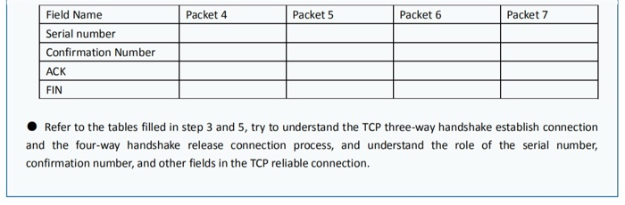 of TCP connections Each host opens the protocol analyzer, enters the corresponding