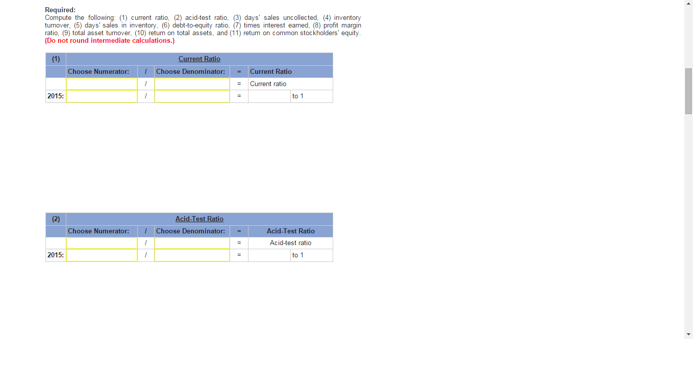 Selected year-end financial statements of Cabot Corporation follow. (All sales were on