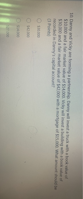  10. Danny and Vicky are forming a partnership. Danny will invest