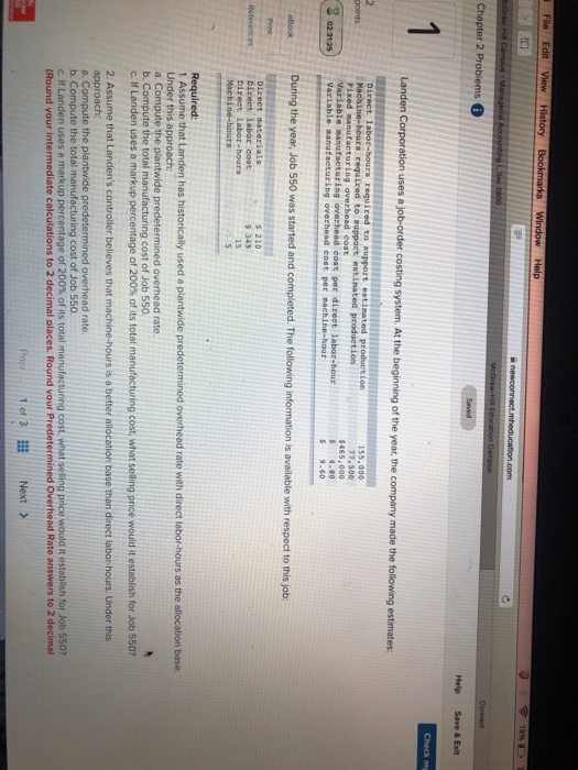  ring During the year, Job 550 was started and completed. The