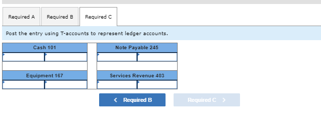 using T-accounts to represent ledger accounts.| Post the entry using T-accounts to