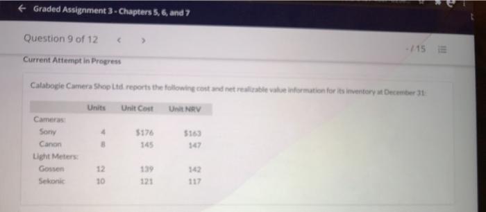  Graded Assignment 3. Chapters 5, 6, and 7 Question 9 of