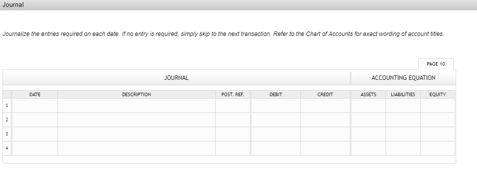 If no entry is required, simply skip to the next transaction. Refer