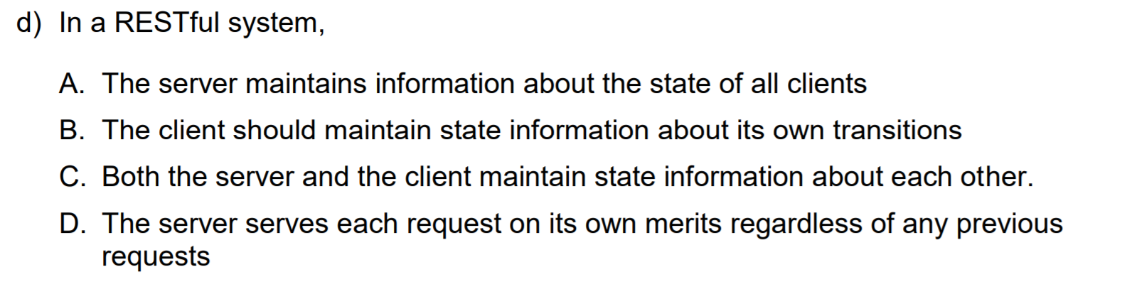 the four options in each part, state the correct letter and reason