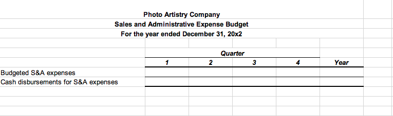Budgets!!!! PLEASE HELP ASAP!!! Need completed :) Jay Rexford, president of Photo