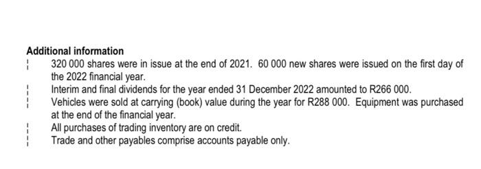5.1.2 Inventory tumover 5.1.3 Dividends per share 5.1.4 Earnings per share 5.1.5