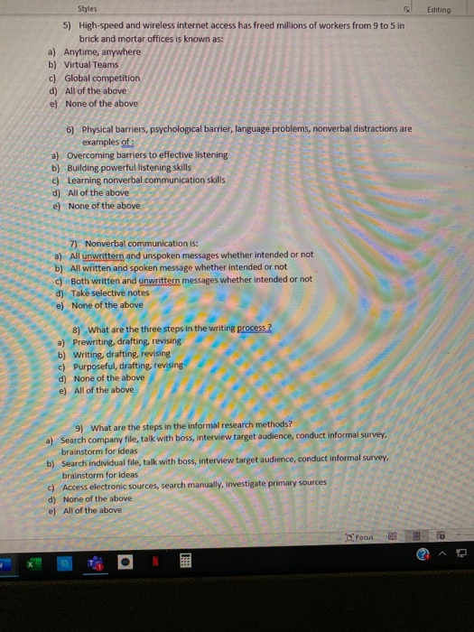  Editing Styles 5 5) High-speed and wireless internet access has freed