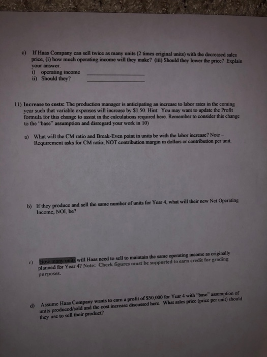 hi i need help with #11 a) b) c) d) all the