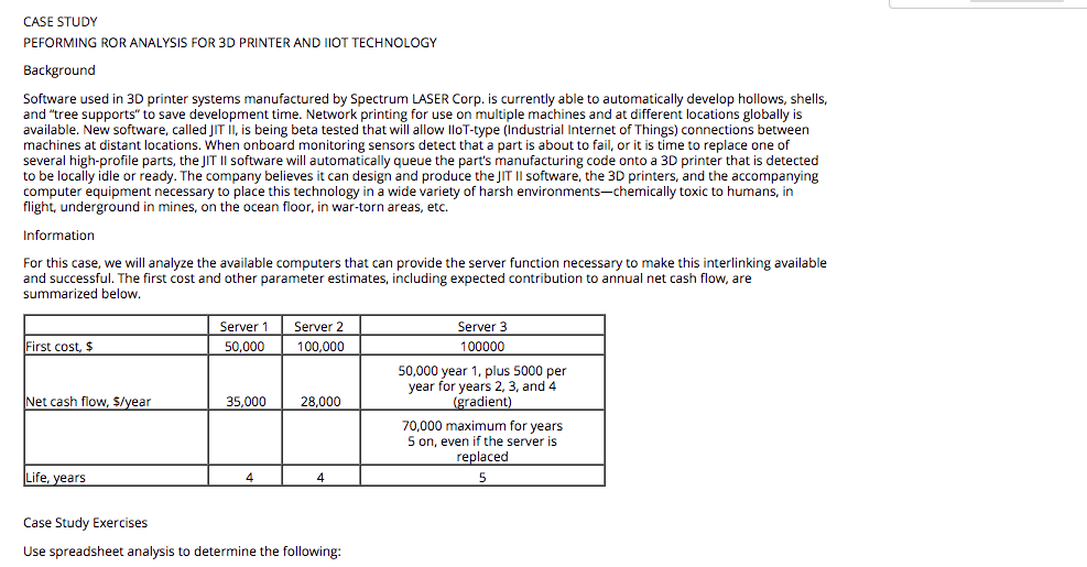  CASE STUDY PEFORMING ROR ANALYSIS FOR 3D PRINTER AND JIOT TECHNOLOGY