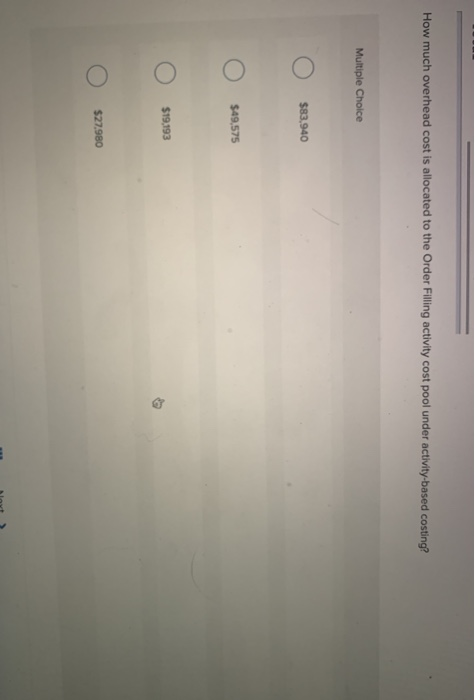cost pools--Machining. Order Filling, and Other. In the first stage allocations, costs