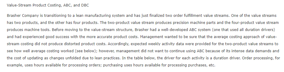 Please help. Make sure rounding is correct as well please. Value-Stream Product