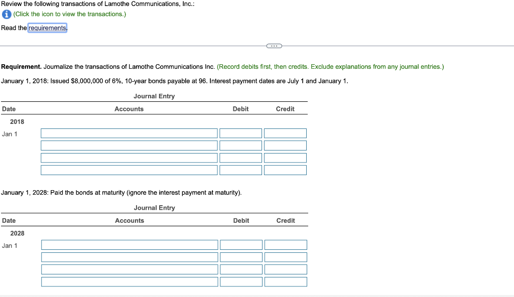 of cash interest on January 1, 2019 d. Payment of the bonds