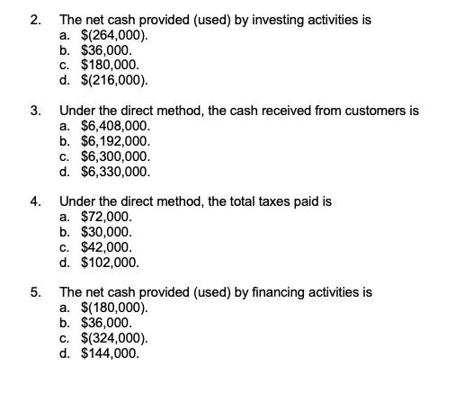 the direct method from the information. Harlan Mining Co. has recently decided